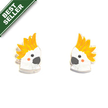 Load image into Gallery viewer, Sulphur Crested Cockatoo Studs
