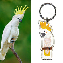 Load image into Gallery viewer, Sulphur Crested Cockatoo Keyring
