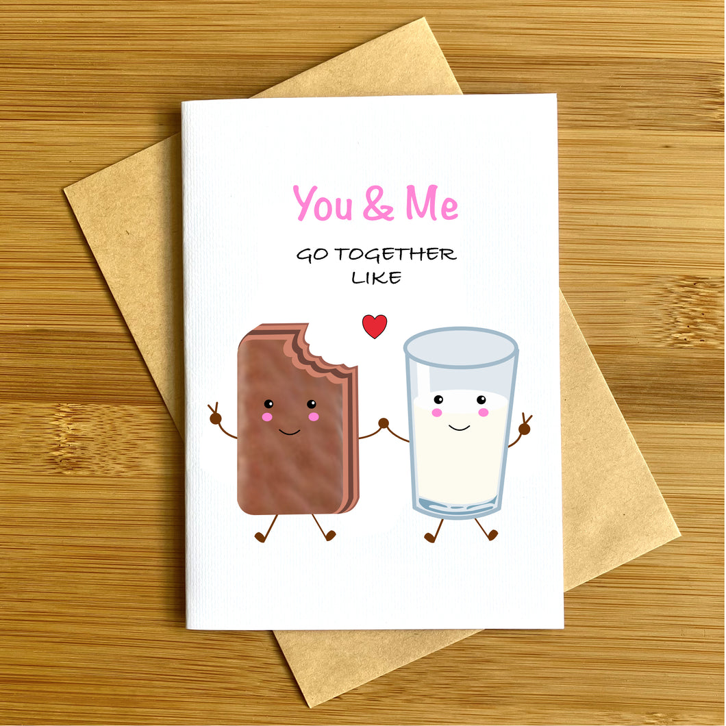 You & Me Go Together Like Timtams & Milk Greeting Card