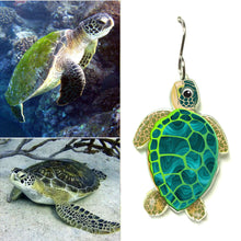 Load image into Gallery viewer, Green Sea Turtle Earrings
