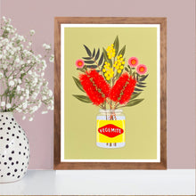 Load image into Gallery viewer, Native Blooms in Vegemite Jar Art Print
