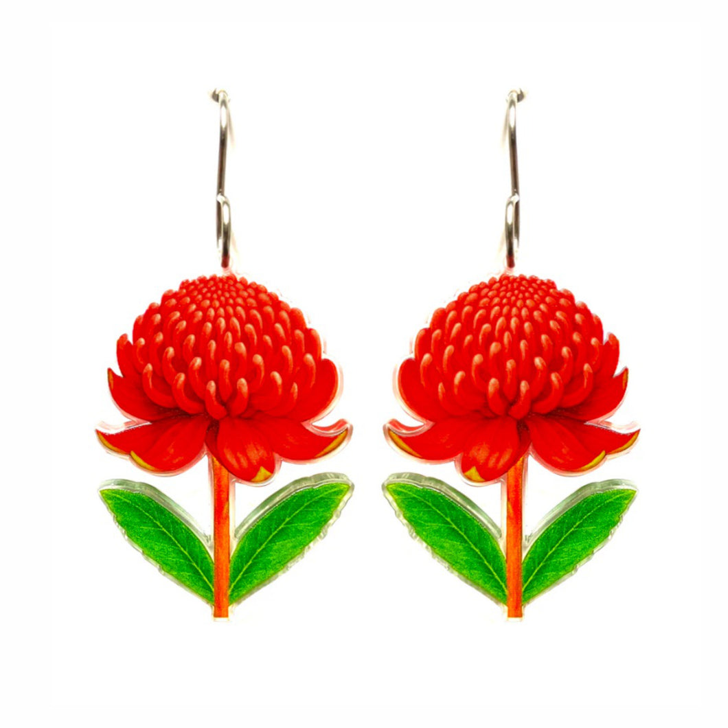 Waratah Earrings - Floral Emblem of NSW