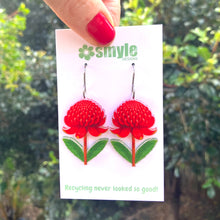 Load image into Gallery viewer, Waratah Earrings - Floral Emblem of NSW
