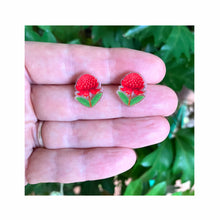 Load image into Gallery viewer, Waratah Studs - Floral emblem of New South Wales
