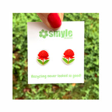 Load image into Gallery viewer, Waratah Studs - Floral emblem of New South Wales
