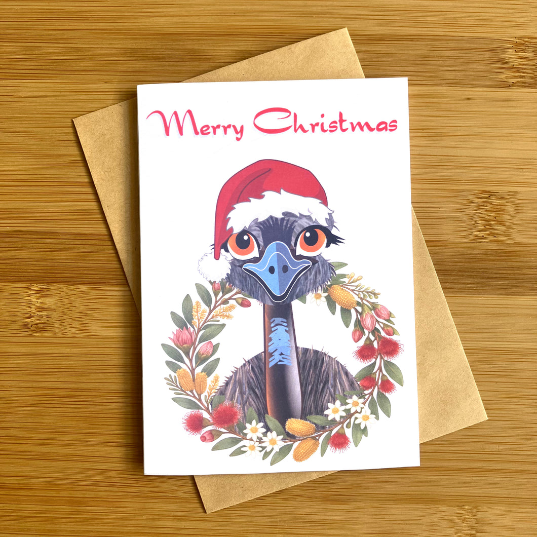 Christmas Emu Greeting Card