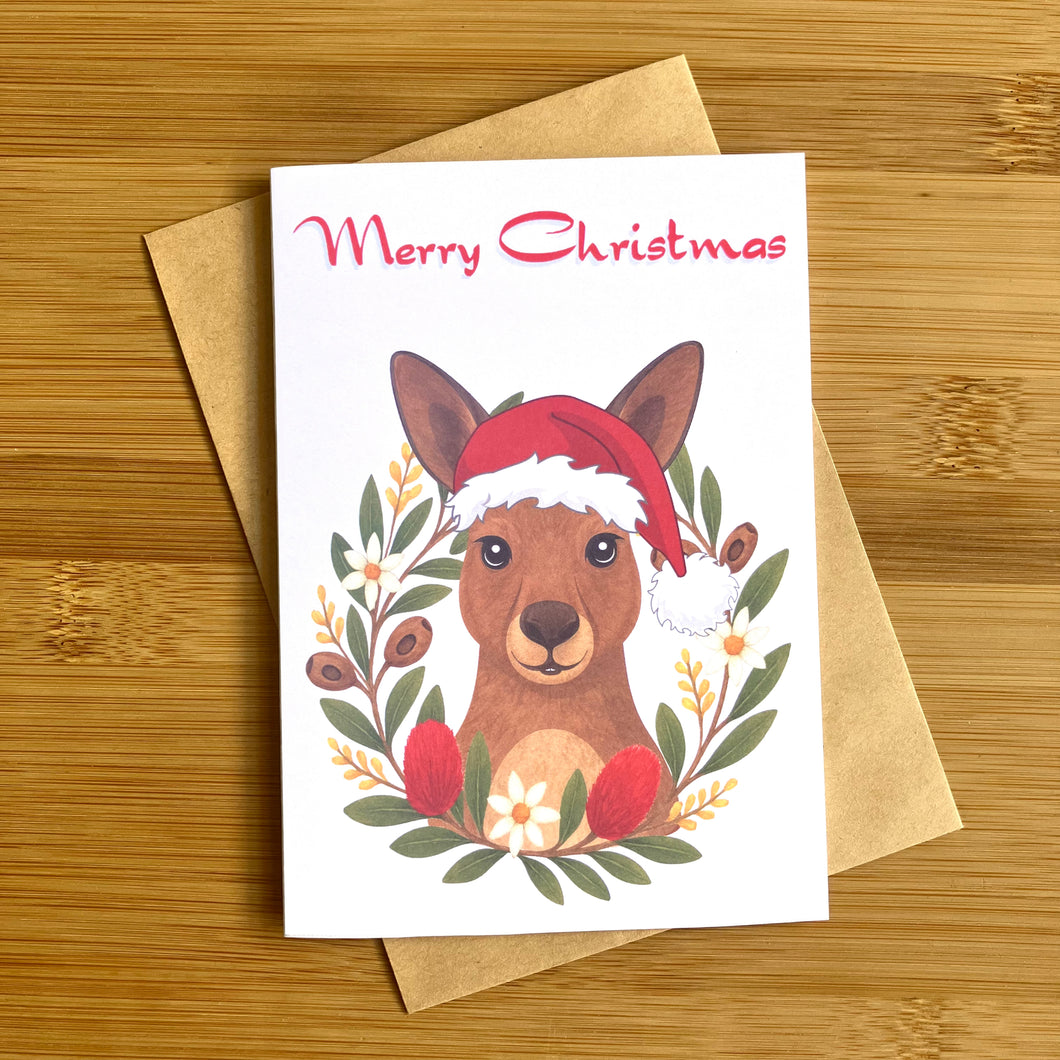 Christmas Kangaroo Greeting Card