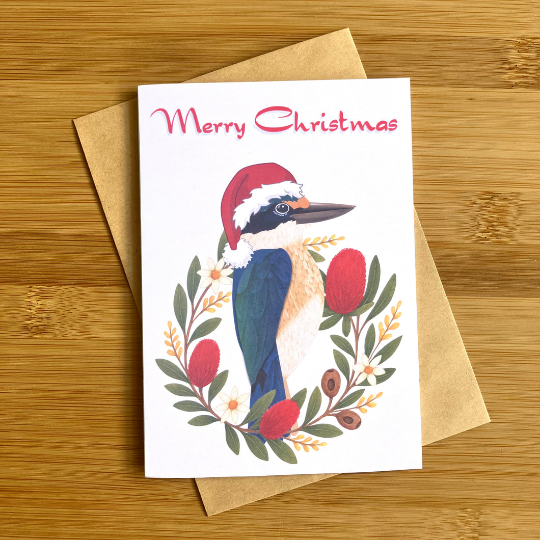 Christmas Kingfisher Greeting Card