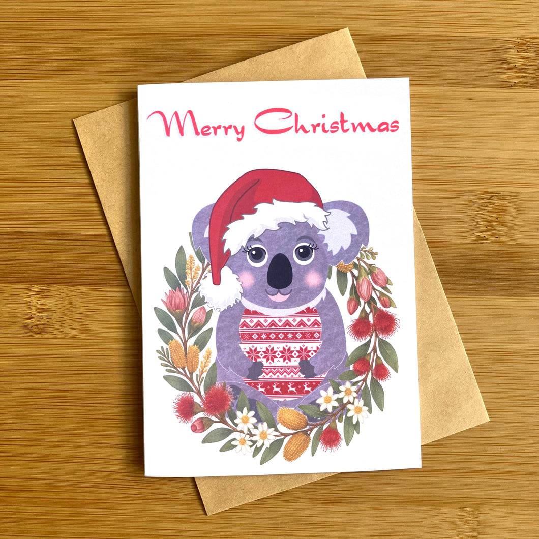 Christmas Koala Greeting Card