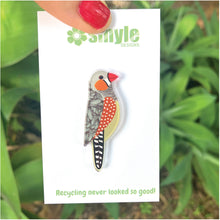 Load image into Gallery viewer, Zebra Finch Pin
