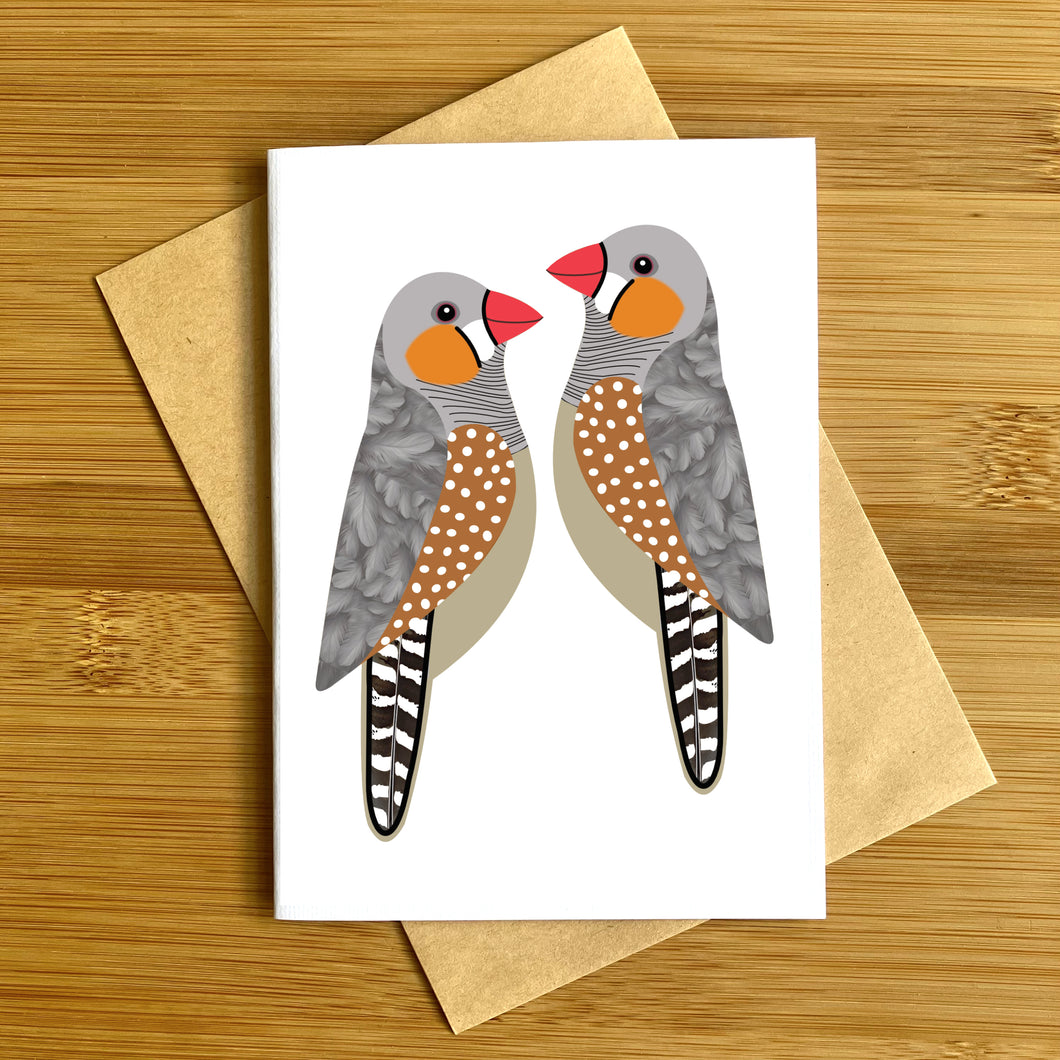 Zebra Finch Greeting Card – Smyle Designs