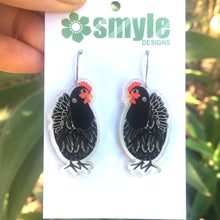 Load image into Gallery viewer, Black Chicken Earrings
