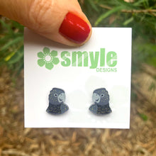 Load image into Gallery viewer, Black Cockatoo Studs
