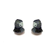 Load image into Gallery viewer, Black Cockatoo Studs

