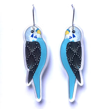 Load image into Gallery viewer, Blue Budgie Earrings
