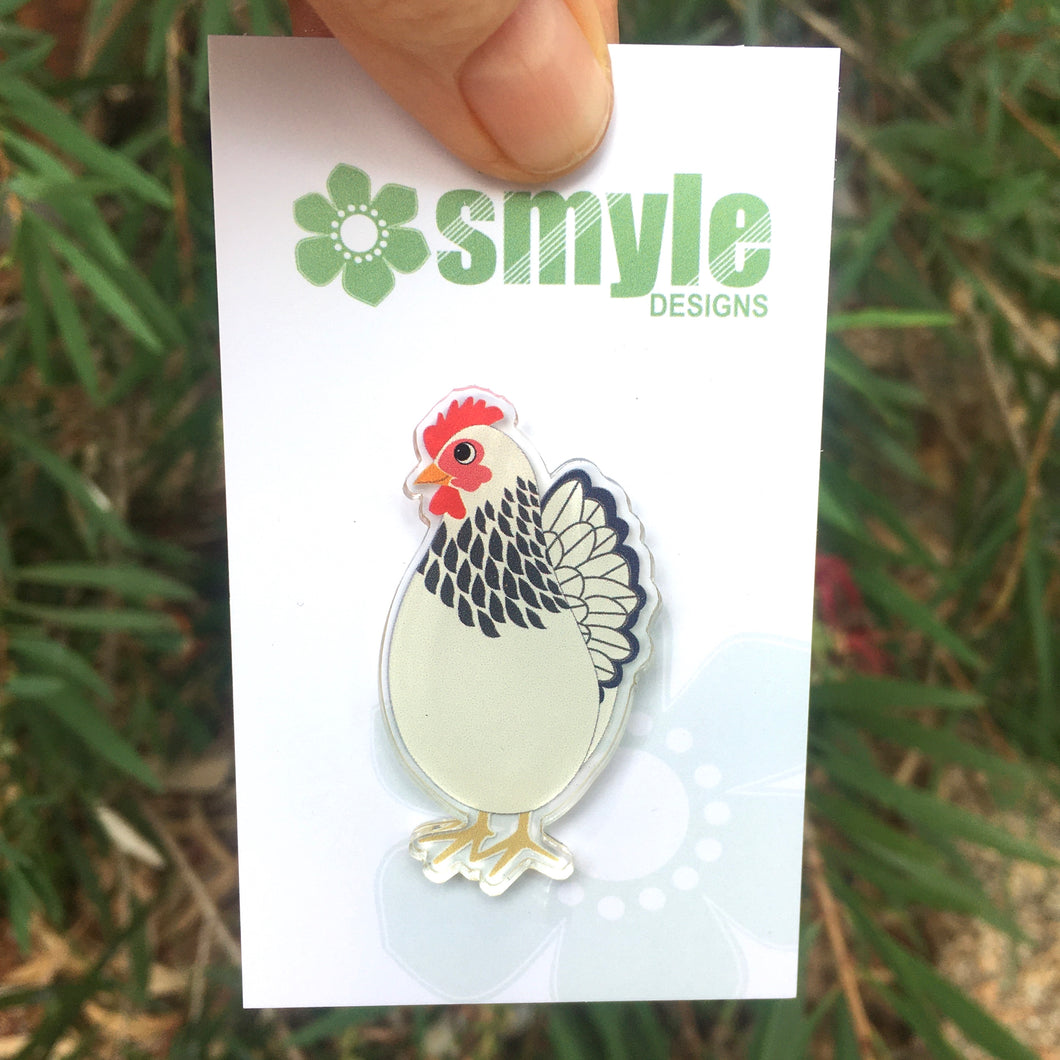 White Chicken Smyle-Pin