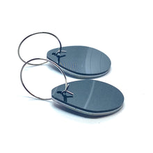 Load image into Gallery viewer, reverse side of earrings showing recycled record
