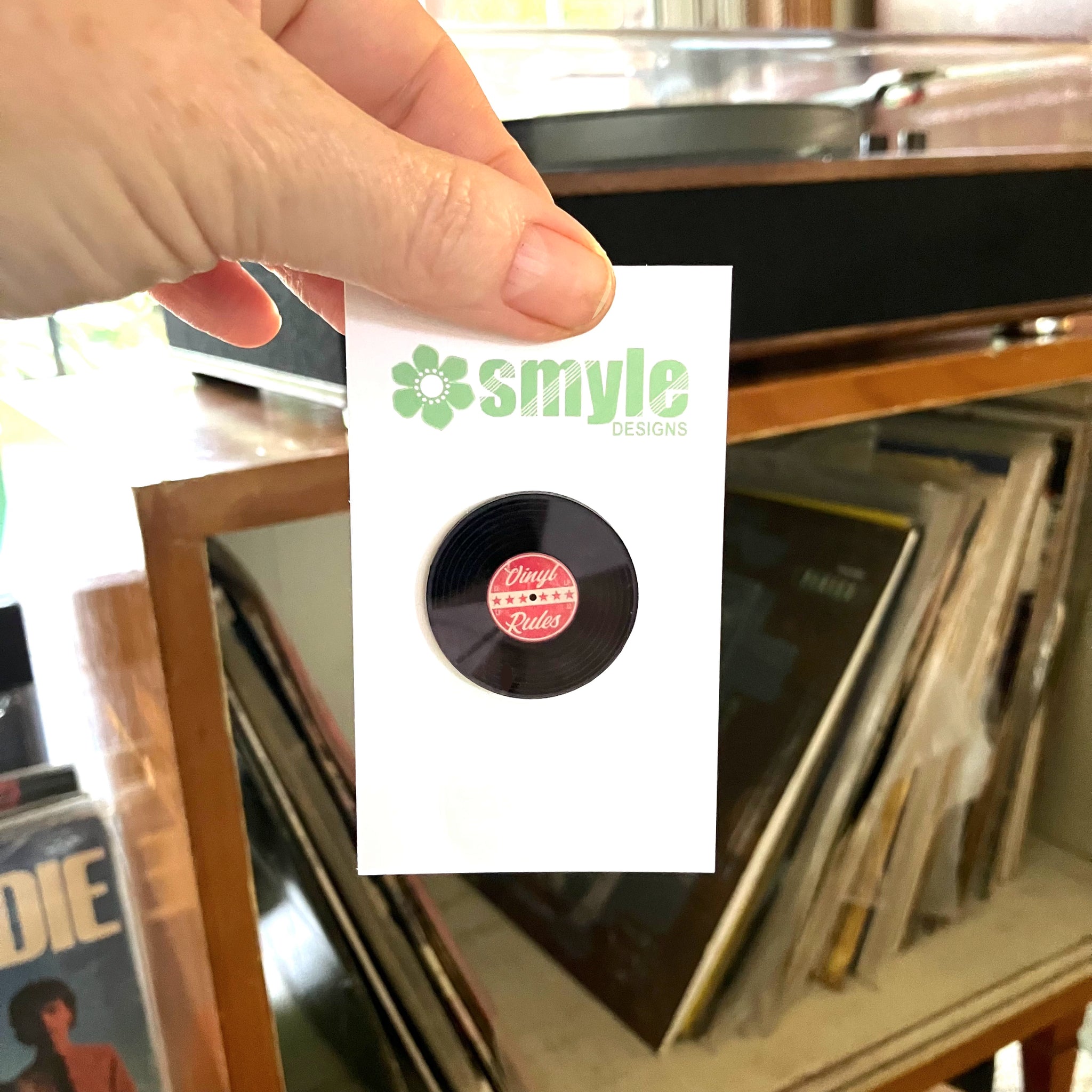 Vinyl Record Pin – Smyle Designs