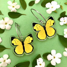 Load image into Gallery viewer, Yellow Butterfly Hoops
