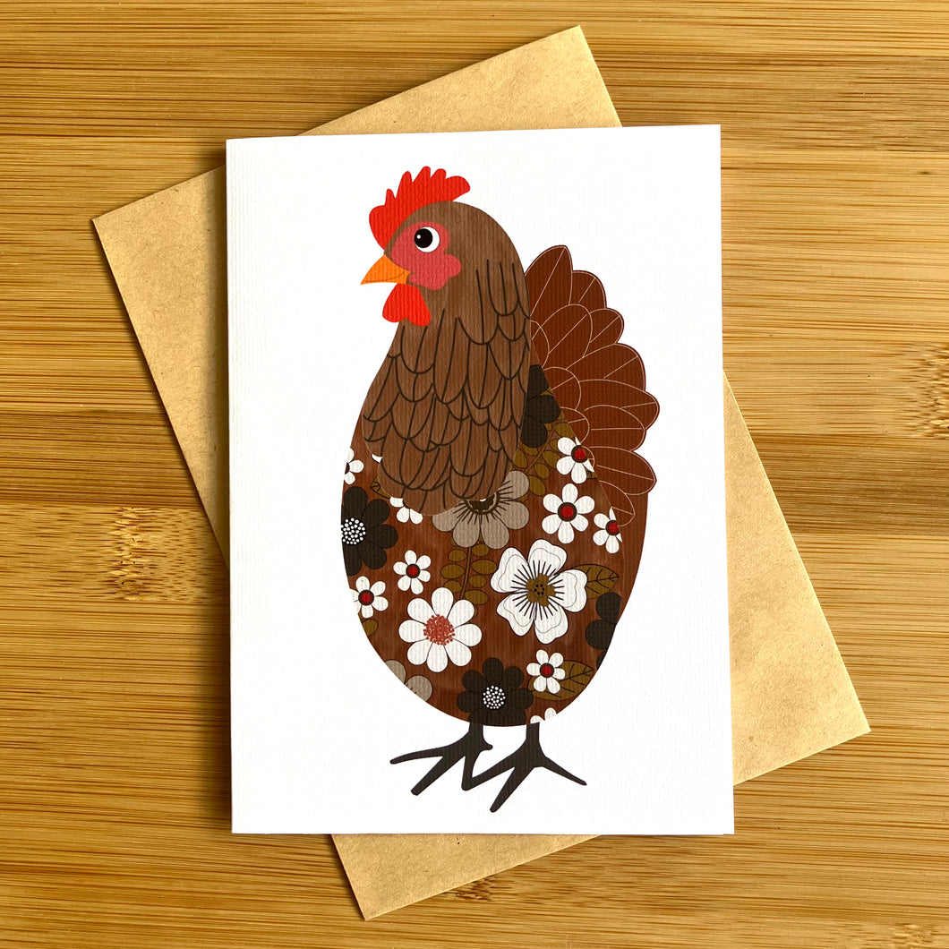 Brown Chicken Greeting Card